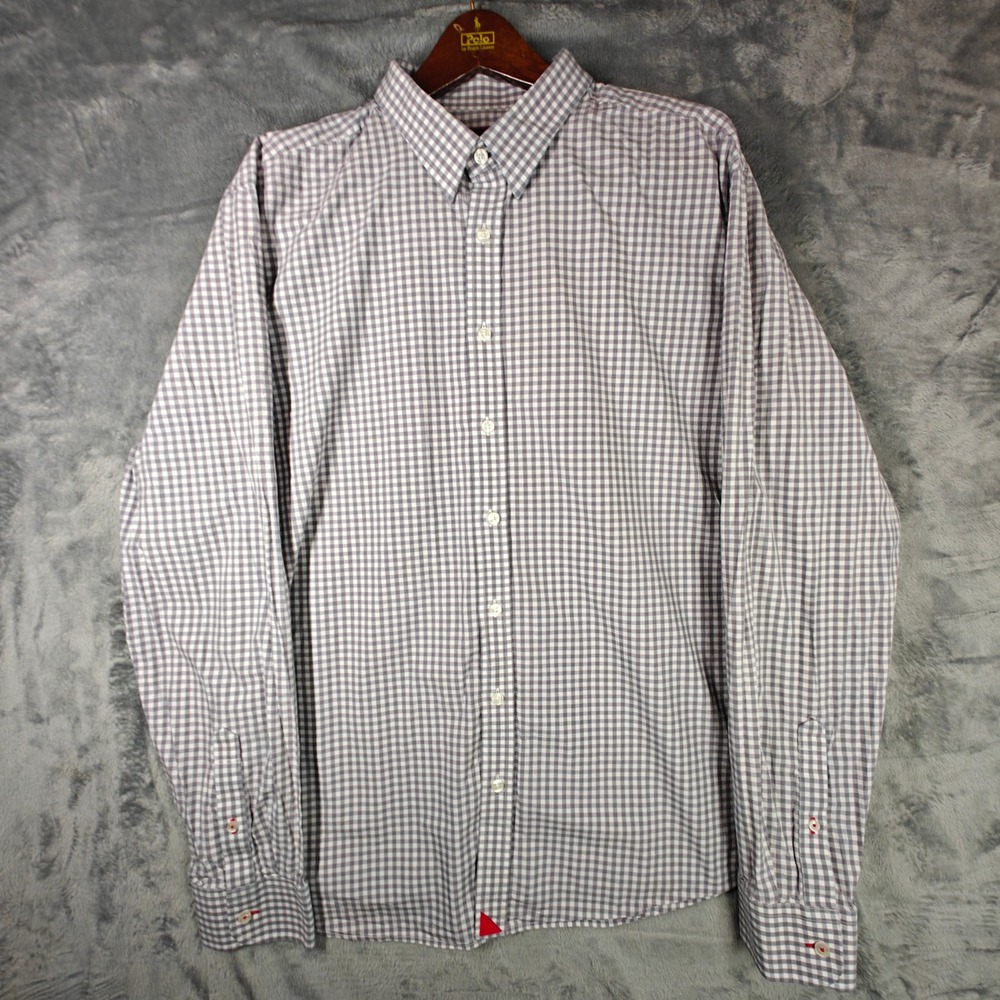 UNTUCKit Button Down Men XXL 2XL Tall Regular  Gingham Long Sleeve Cotton Shirt